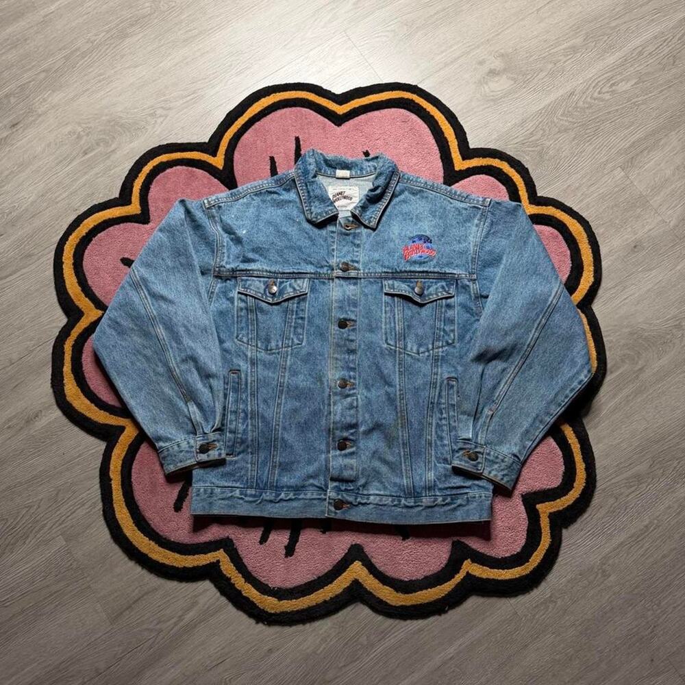 Vintage 90’s Planet Hollywood Orlando Embroidered Logo Denim Trucker Jacket